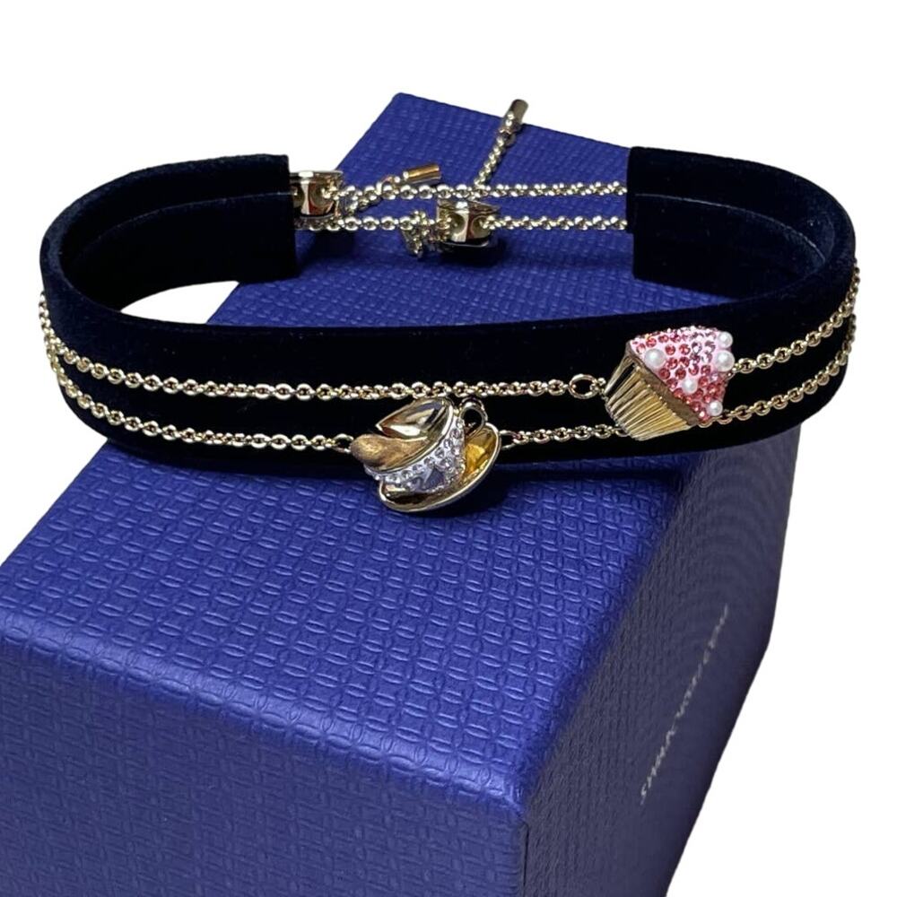 Swarovski Nicest Cupcake and Tea Cup Set Bracelet